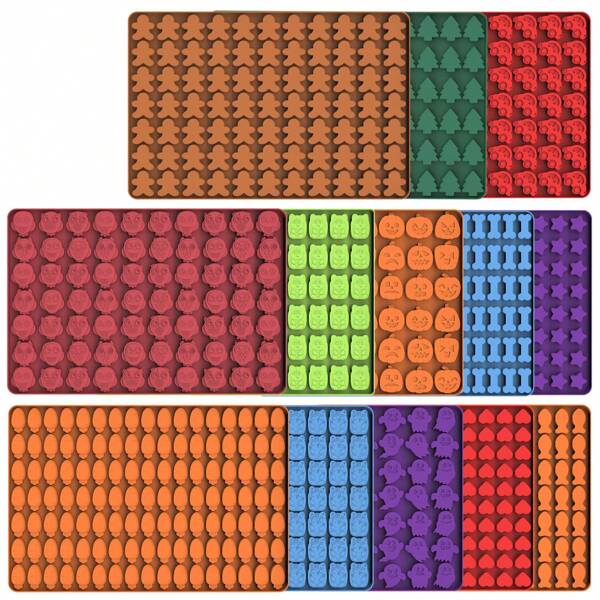 Moldes de silicona con formas de árbol de Navidad y galletas de jengibre, moldes de cavidad navideños para chocolate, caramelos, fondant, gelatina, decoraciones de magdalenas, ceras aromáticas (paquete de 2) Decoración navideña, recuerdos de fiesta de Navidad, suministros de fiesta de Navidad, Feliz Navidad, Nochebuena, Navidad, Decoraciones navideñas, Pijamas navideños, Regalos de Navidad, Decoración navideña