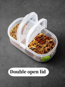 1pc Flip-Lid Food Storage Container, Kitchen Fridge Spice, Seasoning, Fruit, Herb, Vegetable Airtight Sealing Container, Portable Bento Lunch Box, Perfect For Home And Kitchen