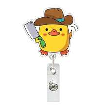 1 件旋转徽章夹，带有树懒、鹅、黑猫、老鼠图案，易于拉动，医疗保健礼品，学校用品，返校 - 彩色 - 查看 24