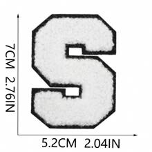 7CM, 1 buc, 26 buc, patch albastru, patch negru, patch roz, patch alb și negru, 26 litere albastre englezești A-Z, patch la modă cu litere mai strălucitoare, cusut DIY pentru a exprima dragostea, decorațiuni unice pentru îmbrăcăminte, pantaloni, pălării, blugi, portofel etc. - alb negru - Vizualizare 32