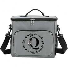 1pc Lunch Bag Multi-Pocket Insulated Lunch Box School Lunch Box With Adjustable Shoulder Strap Waterproof Thermal Boxes 26 Letter A To Z Pattern Container Insulated Lunch Bags For Office, Work, School - Grey - View 22