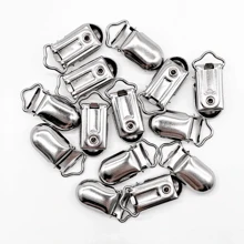 1/5/10pcs Shawl/Cape/Scarf Clips, Duck Mouth Clips For Suspenders/Garter Belts - Silver - View 1