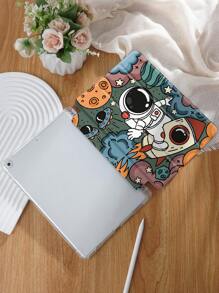 宇航员图案平板电脑保护壳，兼容 iPad 9.7/10.2/10.5/10.9/12.9/Pro 11、第 10 代，兼容三星 Galaxy Tab S6 Lite 10.4 英寸，兼容 Tab，柔软防摔保护，智能支架/自动唤醒/睡眠 - 彩色 - 查看 2