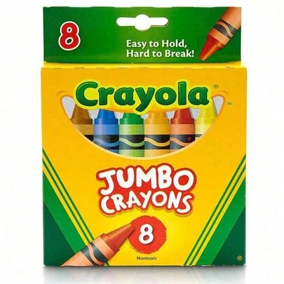 Crayola 8pcs Giant Washable Crayons, Ideal Gift For Children 2+ Years Old