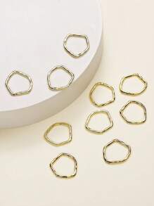 5/10/20个金色不对称液态圆环吊坠，可作耳环、项链佩戴 - 彩色 - 查看 5