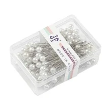 100 alfileres de costura, alfileres rectos de 1.57 pulgadas con cabeza de perla, alfileres de acolchar para costura, joyería, manualidades y suministros de costura