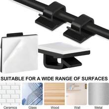 100 piezas Clips de cable de plástico, hebilla de cable fija, clips para organizar y almacenar cables para uso en oficina y hogar - Multicolor - Ver 6