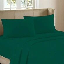 Juego de sábanas de bambú de lujo súper suaves de 4 piezas para cama matrimonial - Verde esmeralda - Ver 2