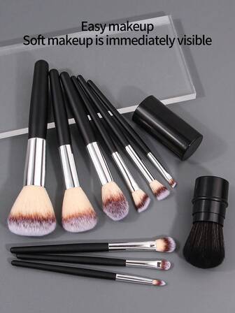 1/9/10pcs Premium Makeup Brush Set, Wooden Handle Soft Powder Brush, Contour Brush, Concealer Brush, Eyeshadow Brush & Multi-Functional Retractable Face Brush, Portable Makeup Tools,Brush Set,Makeup Brush Kit,Make Up Brush Set,Make Up Set Complete,Makeup Brush Set,Complete Makeup Kit,Brush Kit,Brushes Makeup Set,Makeup Gift Set,Set