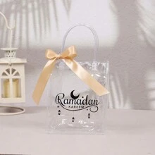 5 sztuk Eid Mubarak torba prezentowa Ramadan Kareem woreczek z tworzywa sztucznego woreczek na ciasteczka i cukierki muzułmańskie islamskie artykuły dekoracyjne na imprezę Ramadan