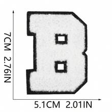 7CM, 1 buc, 26 buc, patch albastru, patch negru, patch roz, patch alb și negru, 26 litere albastre englezești A-Z, patch la modă cu litere mai strălucitoare, cusut DIY pentru a exprima dragostea, decorațiuni unice pentru îmbrăcăminte, pantaloni, pălării, blugi, portofel etc. - alb negru - Vizualizare 35