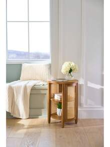 Springwood Caning Side Table, Charcoal Finish