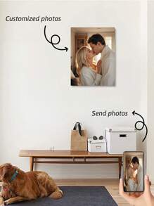 1pc Customized Canvas Wall Art, Personalized Frameless Poster, Indoor Framed Canvas Painting, Suitable For Valentine's Day, Wedding Anniversary, Mother's Day, Father's Day Gifts, Personalized Commemorative Gifts, Applicable For Valentine's Day, Wedding, Mother's Day, Father's Day, Easter, Birthday, Party, Room Decor, Valentine's Day Decor, Family Gifts, Customizable Items, Bedroom Decor, Custom Gifts, Pictures, Photos, Framed Wall Art, Gifts For Boyfriend, Girlfriend, Family, Lover, Friends - Multicolor - View 4