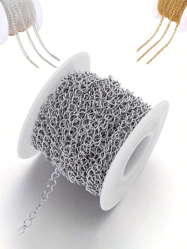 Cadena de acero inoxidable trenzada de 4 mm de grosor, adecuada para la fabricación de joyas y manualidades DIY