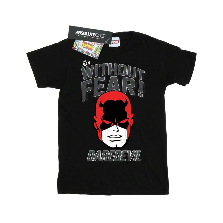 Marvel Mens Daredevil Without Fear TShirt (Black) - 153gsm 100% Cotton