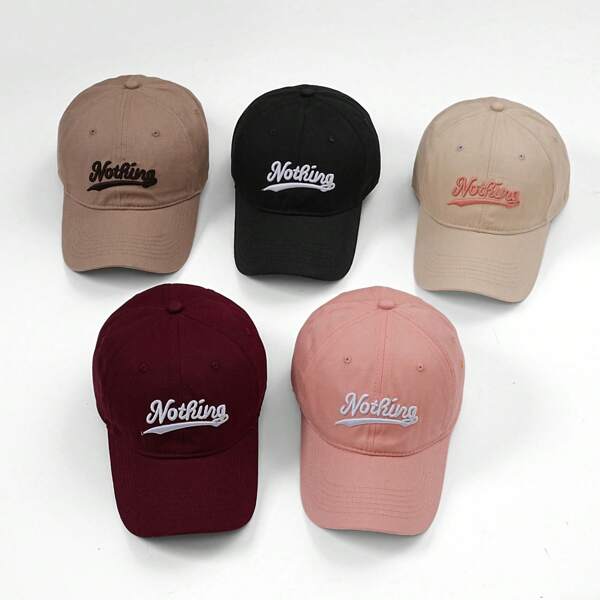 Korean Style Noting Letter 3D Embroidered Baseball Cap, Soft Crown Sun Protection Casual Outdoor Fashion Hat, Summer