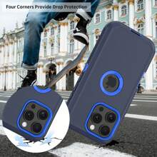 Ốp điện thoại có kính cường lực bảo vệ màn hình cho iPhone 13/14/15/16 Pro Max Plus 3 trong 1 chống rơi cấp độ quân sự, chống bụi, bền, chống sốc, bảo vệ cho quà tặng Giáng sinh, sinh nhật, năm mới, mùa đông, quà tặng cho gia đình, bạn bè, sinh nhật, bạn gái, bạn trai Quà tặng cho gia đình, bạn bè, trẻ em, sinh nhật, mùa xuân, ngày lễ, bạn trai, bạn gái, ngày lễ tình nhân - Xanh lam/Xanh lam đậm - Xem 5