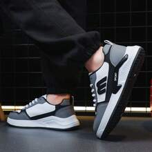 男士 2025 春季新款防水休闲运动鞋，软底百搭白色鞋子，时尚 - 黑色 - 查看 1