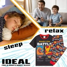 pokemon Pyjamas Set Loungewear T-Shirt Long Bottoms PJs - Black - View 4