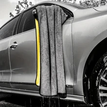 Paño extra grande para lavar y secar autos, de color gris-amarillo, ultrasuave, grande, grueso y de secado rápido. Paño de limpieza y secado de autos extra grande de 30*30cm, 60*160cm para autos y camiones