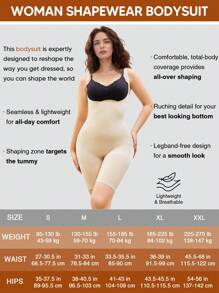 Open Bust Tummy Control Butt Lift Thigh Slimmer Shapewear Bodysuit - Apricot - View 6