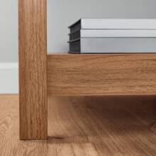 Mainstays Hillside Nightstand With Drawer, Walnut Finish