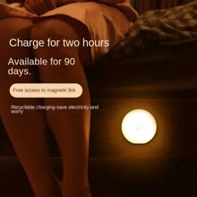 1pc Motion Sensor Light, Energy Saving Rechargeable LED Lamp, Auto On/Off, Suitable For Wardrobe, Stairs, Bedroom, Living Room, Desk