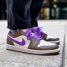 Nike Air Jordan 1 Low Purple Mocha 553558-215 Men's Fashion Sneaker New - Brown - View 10