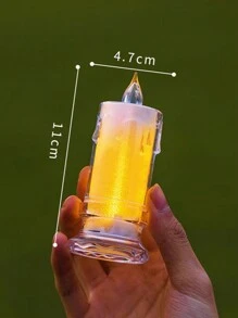 1/3入 經典LED電子蠟燭燈含電池，逼真火焰LED蠟燭，適用於室內裝飾、婚禮布置、電池供電、戶外露台裝飾、臥室氛圍營造 - 暖光 - 查看 14