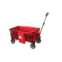 Ozark Trail Camping Utility Wagon With Tailgate & Extension Handle, Red, Polyester, 21.6" Height - 1 - 查看 4