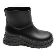 Comfortable Minimalist Mid-Calf Thick Sole Boots With Handle, Suitable For Commuting - Black7275 - View 3