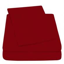 Luxurious Ultra Soft 3-Piece Bamboo Fiber Bed Sheet Set With Deep Pockets - Twin - Burgundy - View 3