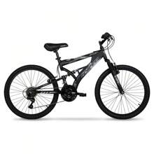 Hyper Bicycles Havoc Mountain Bike, 24" Wheels, Youth Ages 10-14 Years Old, Black