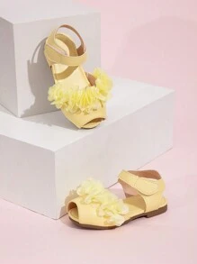 夏季新款女童蕾丝可爱婴儿渔夫凉鞋 - 黃色 - 查看 3