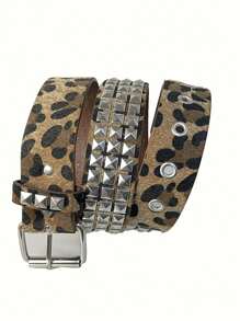 Cinturón de estilo punk para hombres, cinturón BP, cinturón de moda unisex, imprescindible para tipos y chicas geniales, adecuado para adolescentes, uso casual al aire libre, deportivo, de viaje, graduación, cumpleaños, uso diario - Multicolor - Ver 16