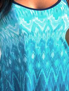 New Fashion Blue Patchwork Summer Ladies Tankini Set - Many - View 4