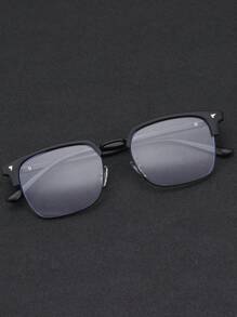 1 Stück Herren Metallhalb-Rahmen Business Retro Nicht-Rezept Brille, geeignet für den täglichen Gebrauch, Computerspiele, Büroarbeit