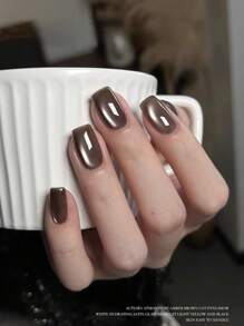 MISS SHAKA 10ml Autumn Moon Night Cat Eye Gel Nail Polish Nail Art Nail Salon Special For Autumn And Winter Black Clever Amber Brown Glass Bead Nail Gel Nail Supplies Christmas Nails