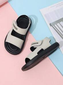 1 Pair Kids Summer Beach Sandals, New Toddler Boys Soft Bottom Hook And Loop Casual Sandals