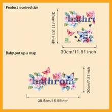 1 pieza Pegatina floral inglesa, decoración de pared del hogar - Multicolor - Ver 8