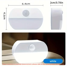 1 件/3 件 LED 运动传感器夜灯,电池供电迷你夜灯,室内/室外运动感应 LED 台阶/楼梯灯,适用于走廊、楼梯、浴室、衣柜、卧室 - 白色 - 查看 5