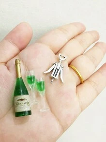 7pcs/Set Mini Dollhouse Accessories - Wine Bottles, Champagne Sets, 1:6/1:12 Scale Miniature Furniture Decorations, Suitable For Halloween/Thanksgiving/Christmas Gifts