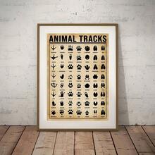 1 Pieza de Arte de Pared de Gráfico de Huellas de Animales Vintage - Perfecto para Decoración del Hogar y Decoración de Habitaciones - Póster Impreso en Lienzo, Sin Marco - transparente - Ver 8