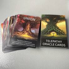 56 Card Telepathic Oracle Cards For Clarity And Divination, English Version With Meaning, Heartfelt Tree Design For Meditation And Spiritual Connection