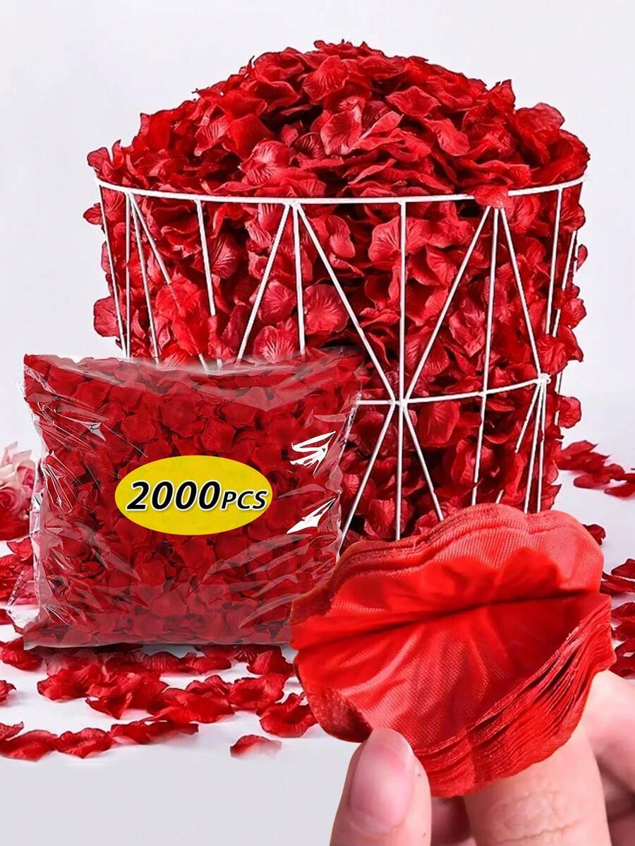 2000/1000/500Pcs Artificial Fake Rose Petals Colorful Simulation Silk Rose Petal For Valentines Day Wedding Party Romantic Decoration