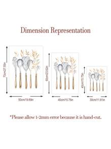 3 Pieces Kitchen Wall Arts Utensil Art Posters Green Botanical Posters Vintage Vase Wall Paintings Spoons Hanging Picture Modern Wall Arts Farmhouse Wall Artwork Dining Room Wall Decor Optional Frame Kitchen Decor