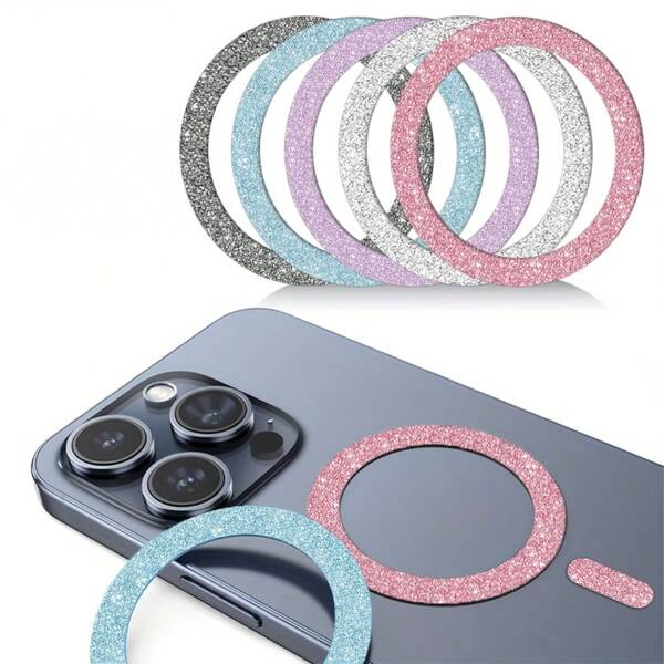 1 Stück Mode Damen Magnetische Pailletten Dekor Kabellose Ladehalterung Handyhülle Accessoire mit Schweif