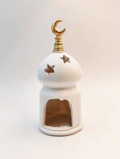 1pc Festival Resin Sculpture Decor, Festival Decoration, Creative Architecture Retro Style Decor, Suitable For Living Room, Office Or Entrance - Perfect For Festival And Festival Occasions E-I-D