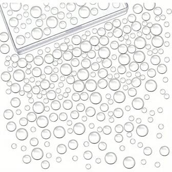 350pcs Clear Acrylic Water Drop, Semi-Circle Beads, Resin Faux Pearls Set, For DIY Crafts, Scrapbooking, Card Making, Decorations