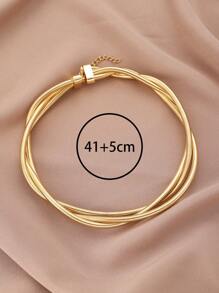 1pc Fashionable Minimalist Snake Bone Woven Necklace/Choker, Suitable For Women's Daily, Banquet And Party Wear